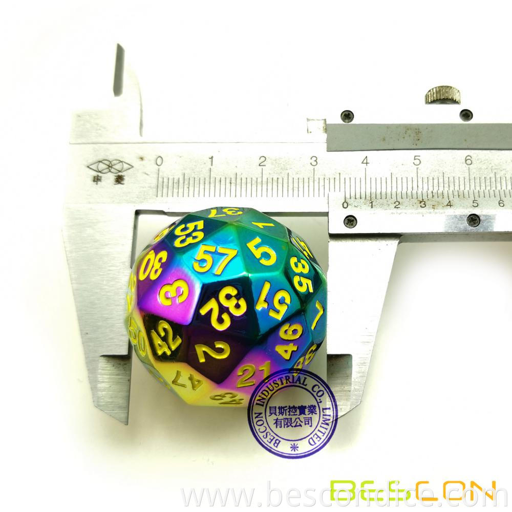 Rainbow Metal 60 Sided Polyhedral Dice 2